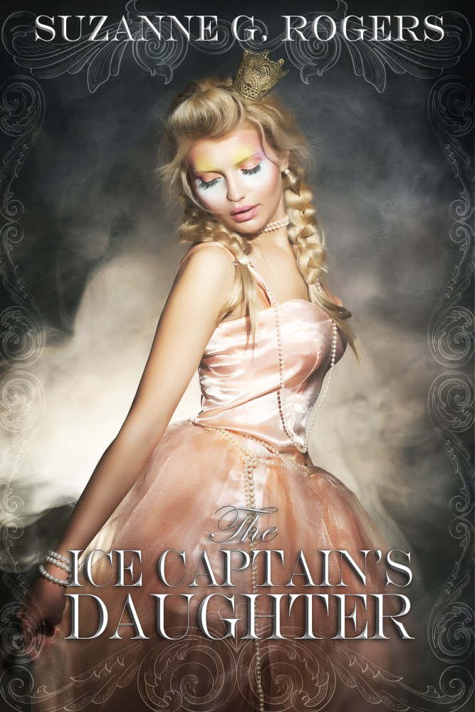 Cover of The Ice Captain's Daughter featuring a pretty blond in a pink tulle gown and a small golden crown.
